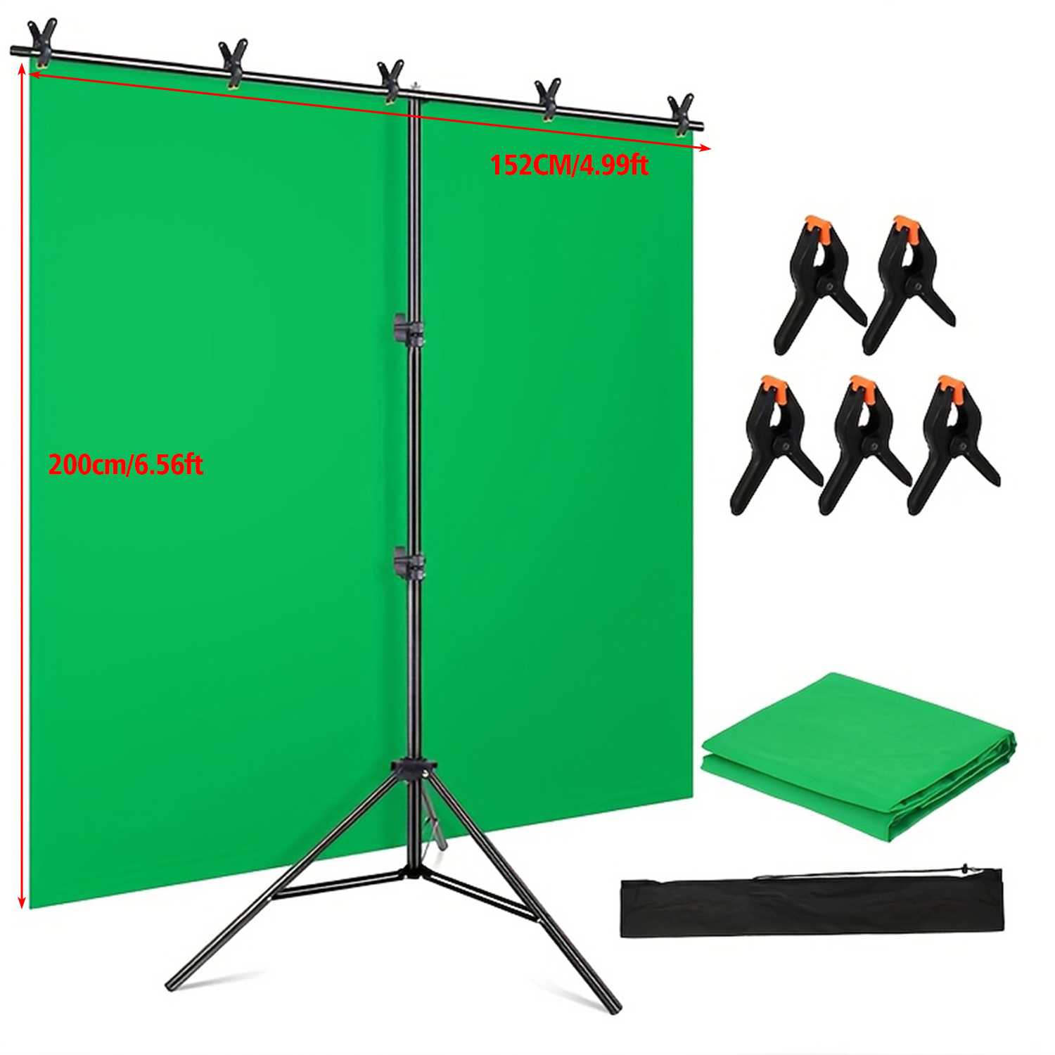Green Screen Collapsible - Kit fondale per schermo verde con