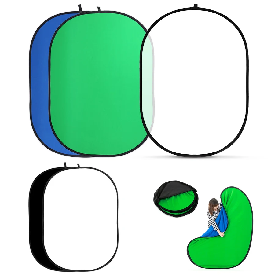 Green Screen Collapsible - TENWISH 100*150 cm/200*150 cm 2in1 Pieghevole