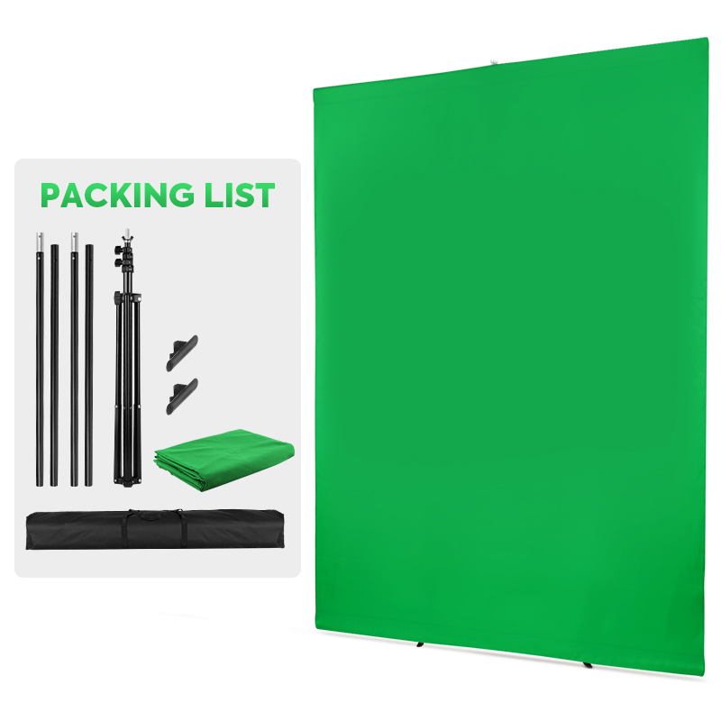 Green Screen Collapsible - Kit supporto con sfondo schermo verde,