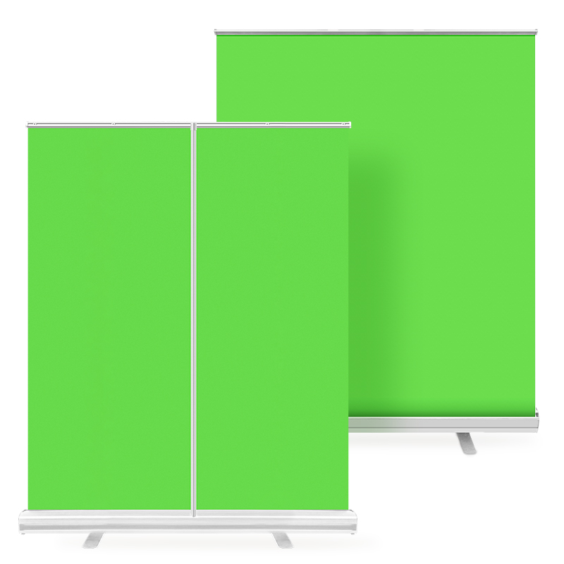 Green Screen Collapsible - 110x200cm fondale Chroma Key Base argento